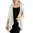 thumbnail image 1 of 24/7 Comfort Apparel Women's Elbow Length Sleeve Open Cardigan, 1 of 4