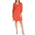 thumbnail image 1 of 24/7 Comfort Apparel Women's Elbow Sleeve Knee Length Dress, 1 of 4