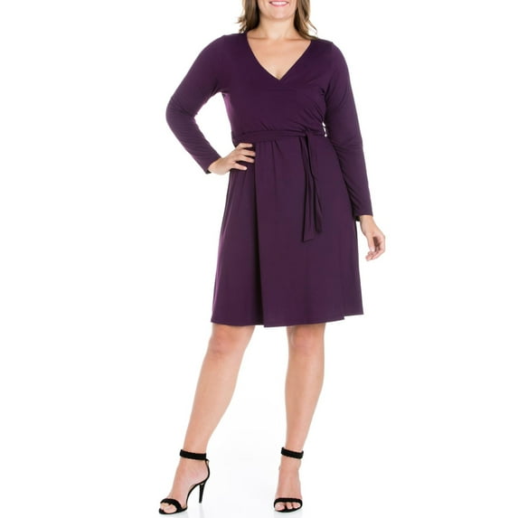 24/7 Comfort Apparel Women's Elbow Sleeve Knee Length Dress