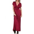 thumbnail image 1 of 24/7 Comfort Apparel Women's Faux Wrap Maxi Dress, 1 of 5