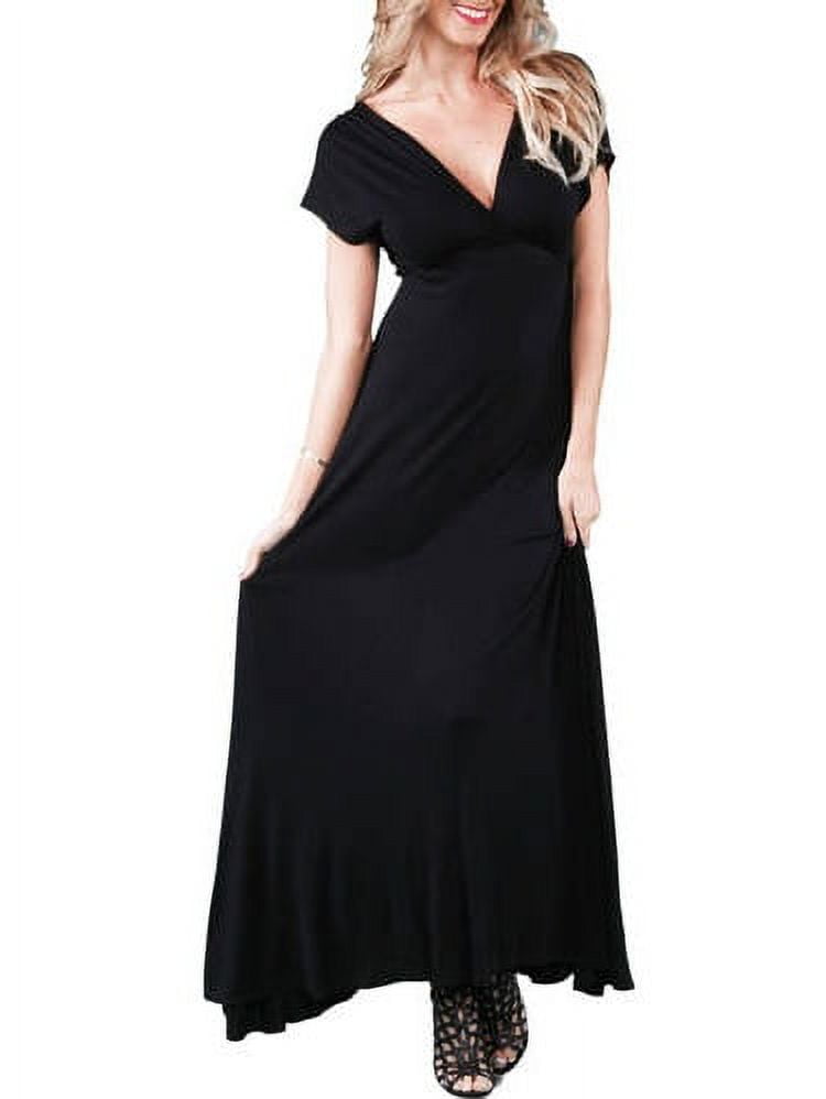 24/7 Comfort Apparel Women's Faux Wrap Maxi Dress