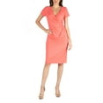 thumbnail image 1 of 24/7 Comfort Apparel Women's Faux Wrapover Dress with Cap Sleeves, 1 of 4