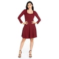 thumbnail image 1 of 24/7 Comfort Apparel Women's Long Sleeve Knee Length Skater Dress, 1 of 4