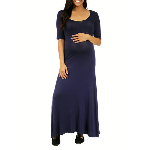 24-7 Comfort Apparel Women's Maternity Elbow Maxi Dress - Walmart.com