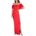 thumbnail image 1 of 24/7 Comfort Apparel Women's Off Shoulder Ruffle Detail Maxi Dress, 1 of 4