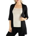 thumbnail image 1 of 24/7 Comfort Apparel Women's Open Front Elbow Length Sleeves Cardigan, 1 of 4