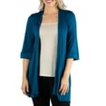 thumbnail image 1 of 24/7 Comfort Apparel Women's Open Front Elbow Length Sleeves Cardigan, 1 of 4
