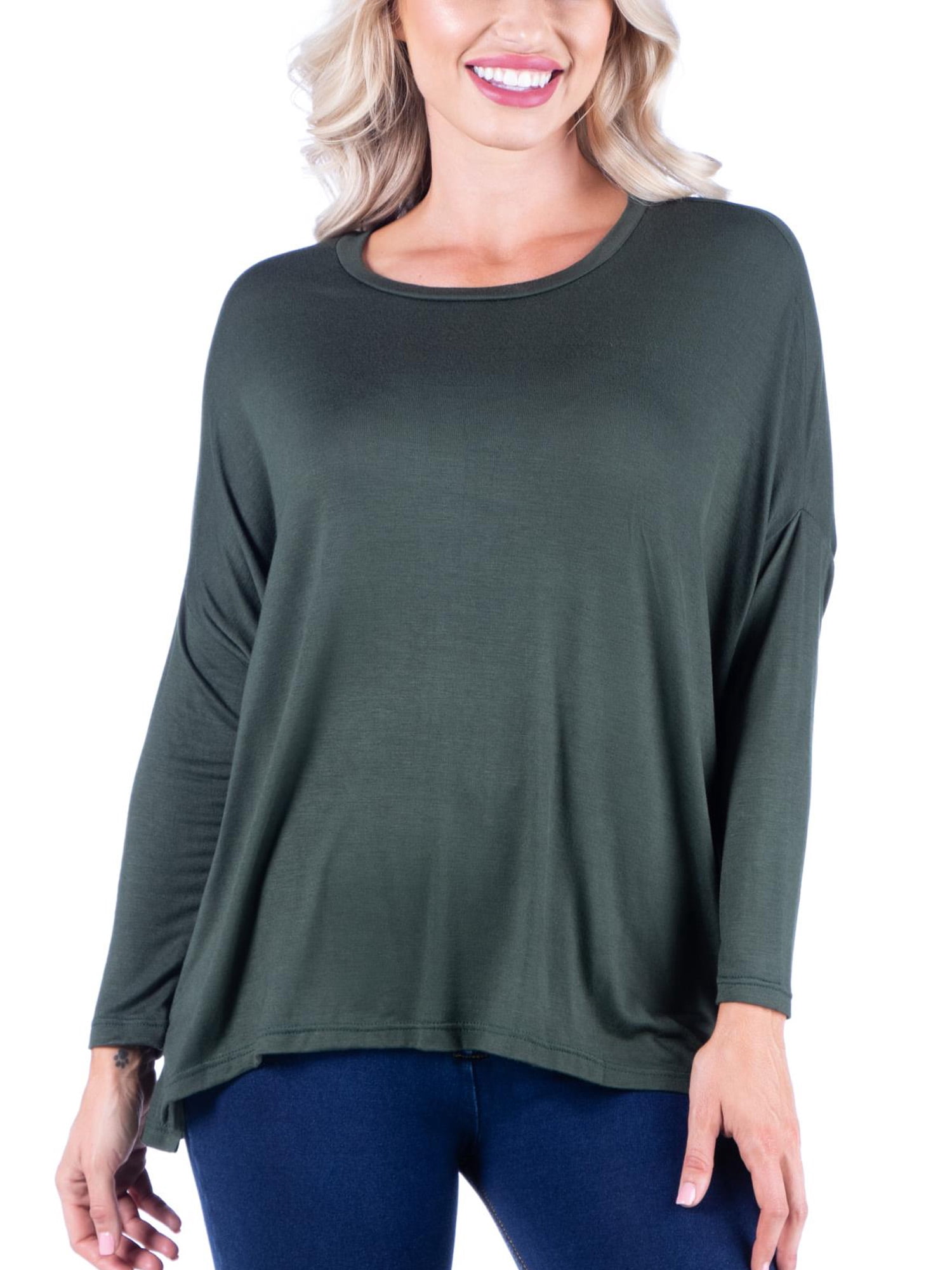 24/7 Comfort Apparel Women's Oversized Long Sleeve Dolman Top