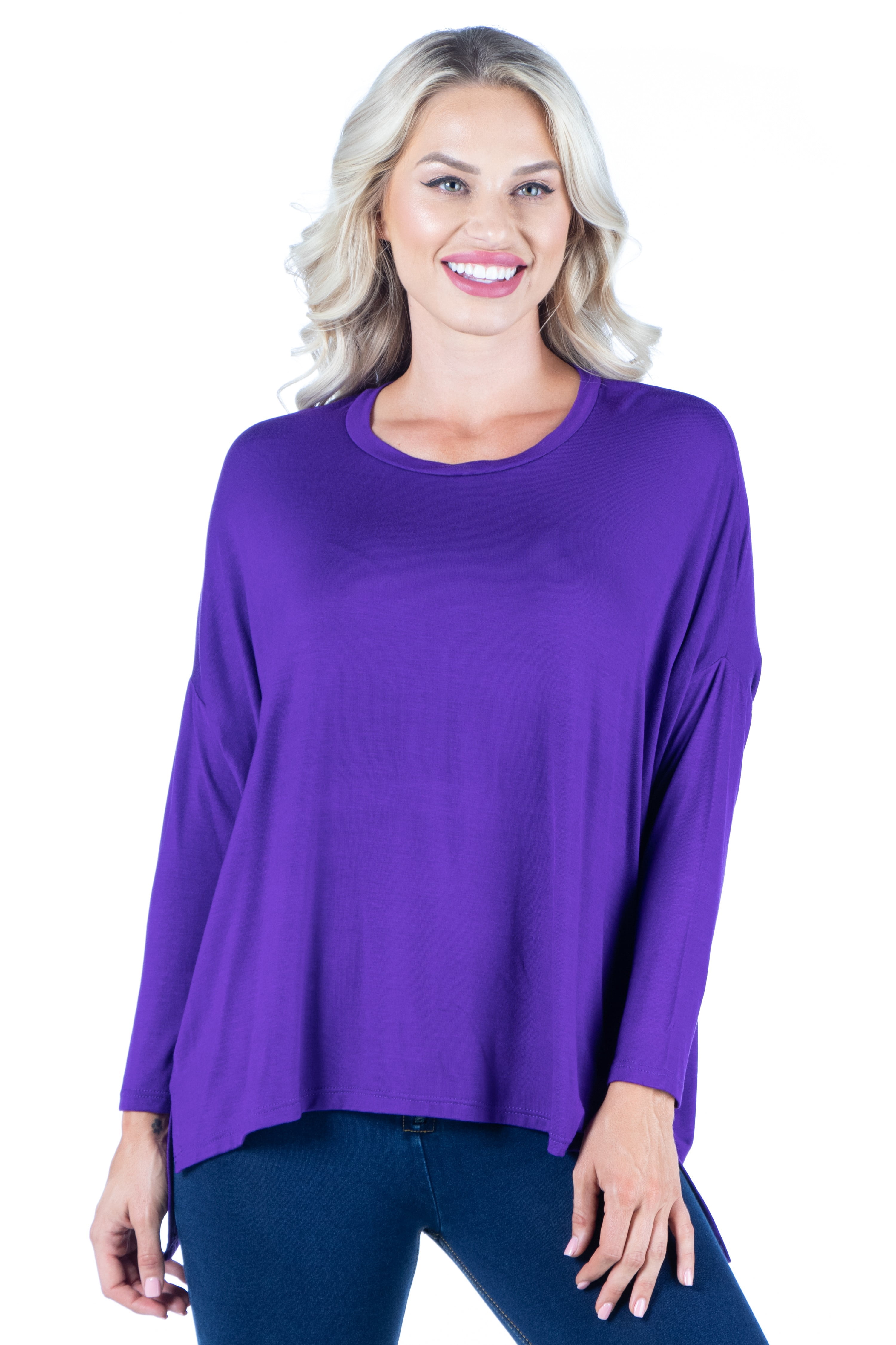24/7 Comfort Apparel Women's Oversized Long Sleeve Dolman Top