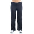 thumbnail image 1 of 24/7 Comfort Apparel Women's Plus Size Black Bell Bottom Foldover Waist Sweatpants, 1 of 4
