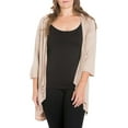 thumbnail image 1 of 24/7 Comfort Apparel Women's Plus Size Elbow Length Sleeve Open Cardigan, 1 of 4