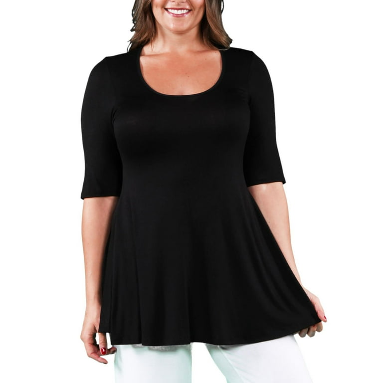 Walmart plus size tunic on sale tops