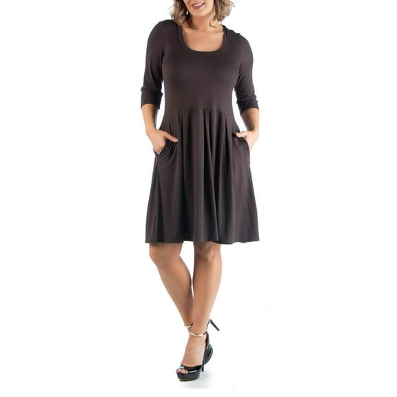 24/7 Comfort Apparel Women's Plus Size Fit and Flare Dress