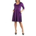 thumbnail image 1 of 24/7 Comfort Apparel Women's Plus Size Fit and Flare Dress, 1 of 4