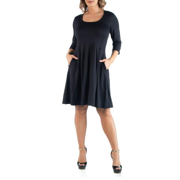 24/7 Comfort Apparel Women's Plus Size Fit and Flare Dress