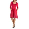 thumbnail image 1 of 24/7 Comfort Apparel Women's Plus Size Fit and Flare Dress, 1 of 4