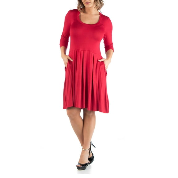 24/7 Comfort Apparel Women's Plus Size Fit and Flare Dress