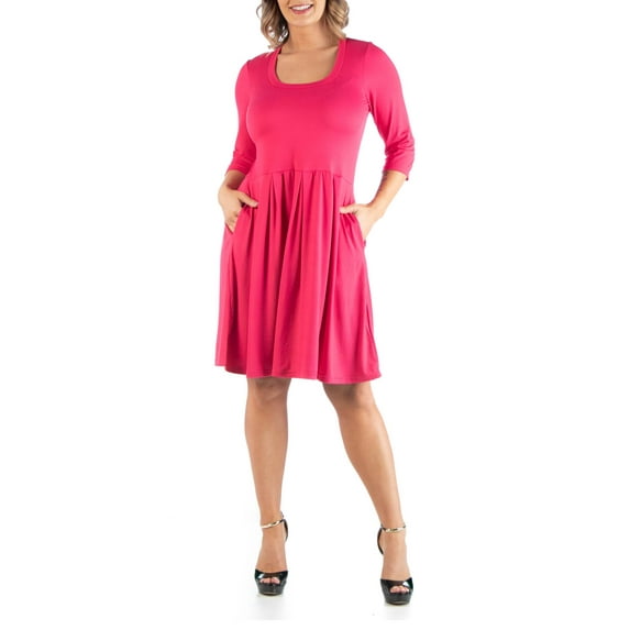 24/7 Comfort Apparel Women's Plus Size Fit and Flare Dress