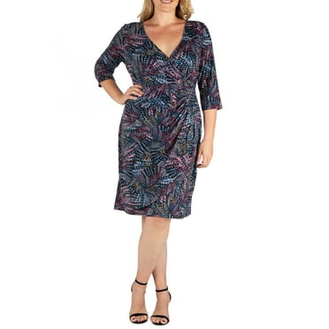 24/7 Comfort Apparel Women's Plus Size High Low Party Dress with Pockets