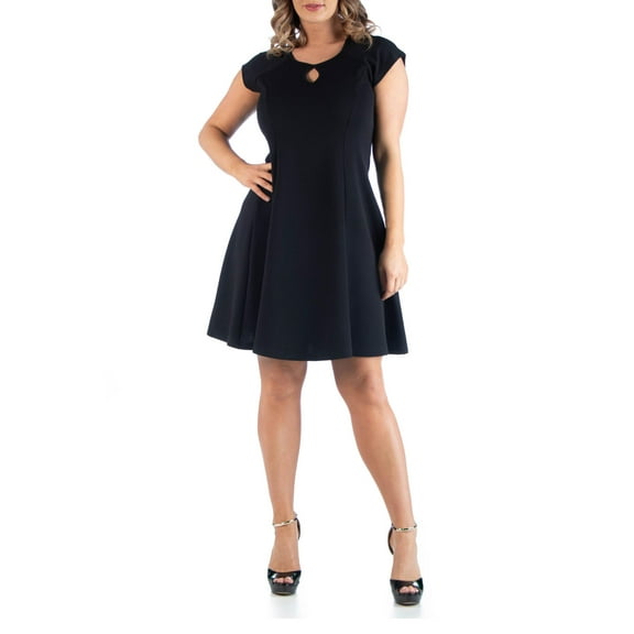 24/7 Comfort Apparel Women's Plus Size Keyhole Neck Dress