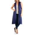 thumbnail image 1 of 24/7 Comfort Apparel Women's Plus Size Long Sleeveless Cardigan Vest, 1 of 4