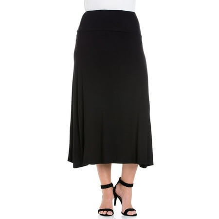 24/7 Comfort Apparel Women's Plus Size Maxi Skirt