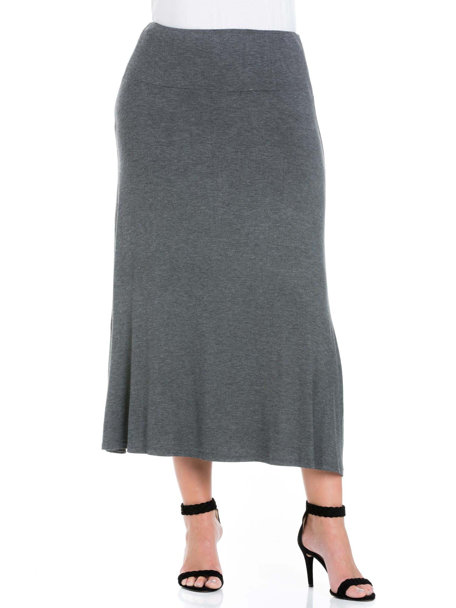 24/7 Comfort Apparel Women's Plus Size Maxi Skirt