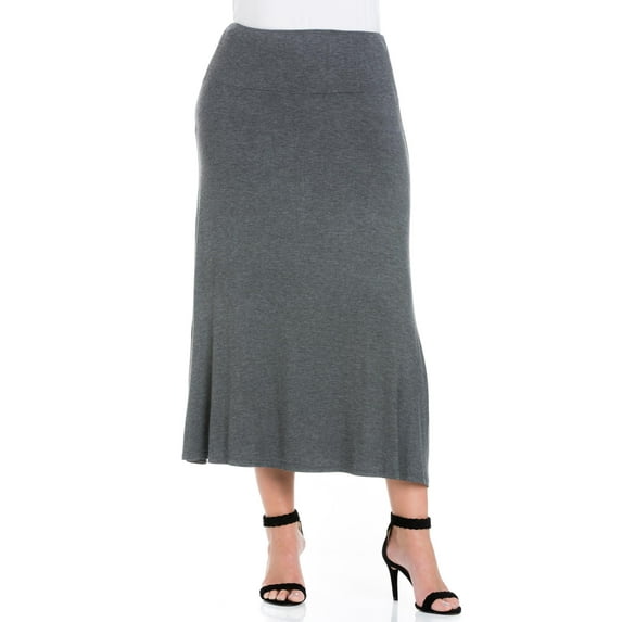 24/7 Comfort Apparel Women's Plus Size Maxi Skirt