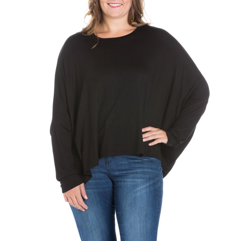 24/7 Comfort Apparel Women's Plus Size Oversized Long Sleeve