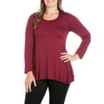 thumbnail image 1 of 24/7 Comfort Apparel Women's Plus Size Poised Long Sleeve Swing Tunic Top, 1 of 4