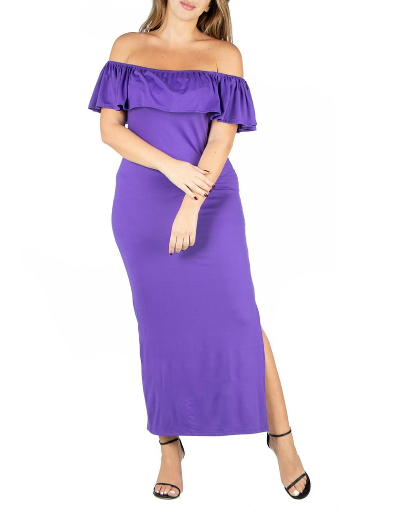 knee length dresses for ladies Casual Floral Off-The-Shoulder Maxi Dress main image 1