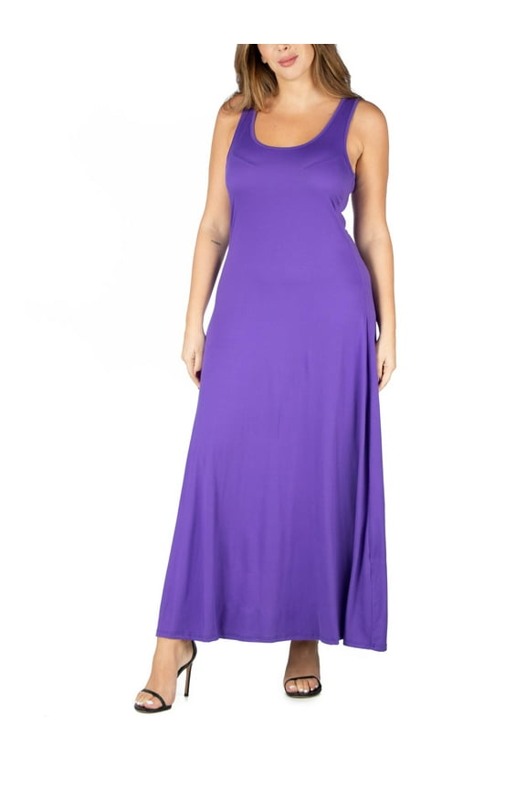 Women's Plus Size Simple A Line Tank Maxi Dress