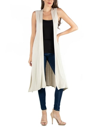 24/7 Comfort Apparel Women's Plus Size Long Sleeveless Cardigan Vest