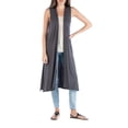 thumbnail image 1 of 24/7 Comfort Apparel Women's Sleeveless Long Cardigan Vest with Side Slit, 1 of 4