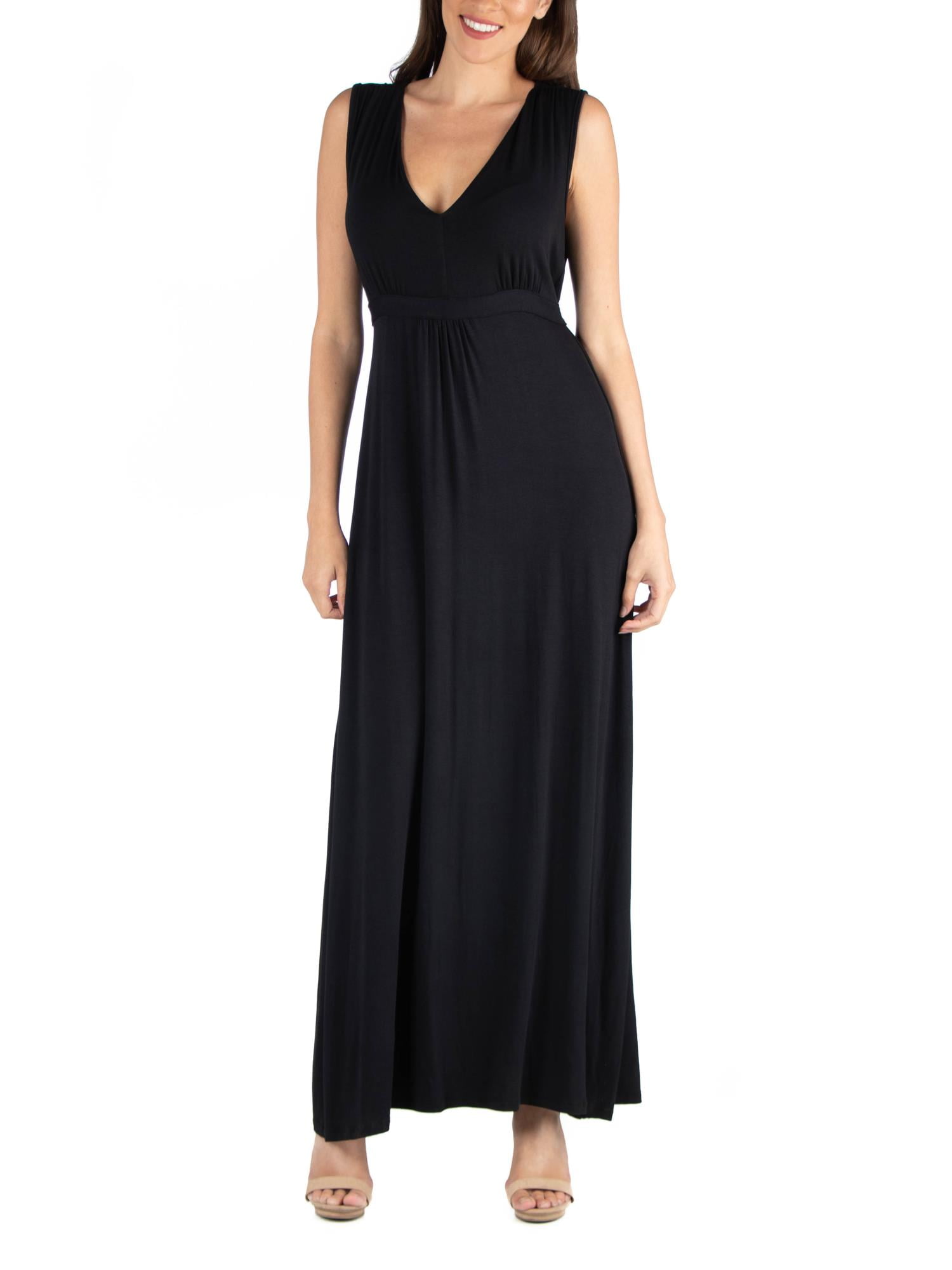 Women's Sleeveless High Waist Zipper Maxi Dress
