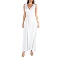 thumbnail image 1 of 24/7 Comfort Apparel Women's V Neck Sleeveless Maxi Dress with Belt, 1 of 4