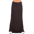 thumbnail image 1 of 24/7 Comfort Apparel Womens Comfortable Foldover Maxi Skirt, 1 of 4