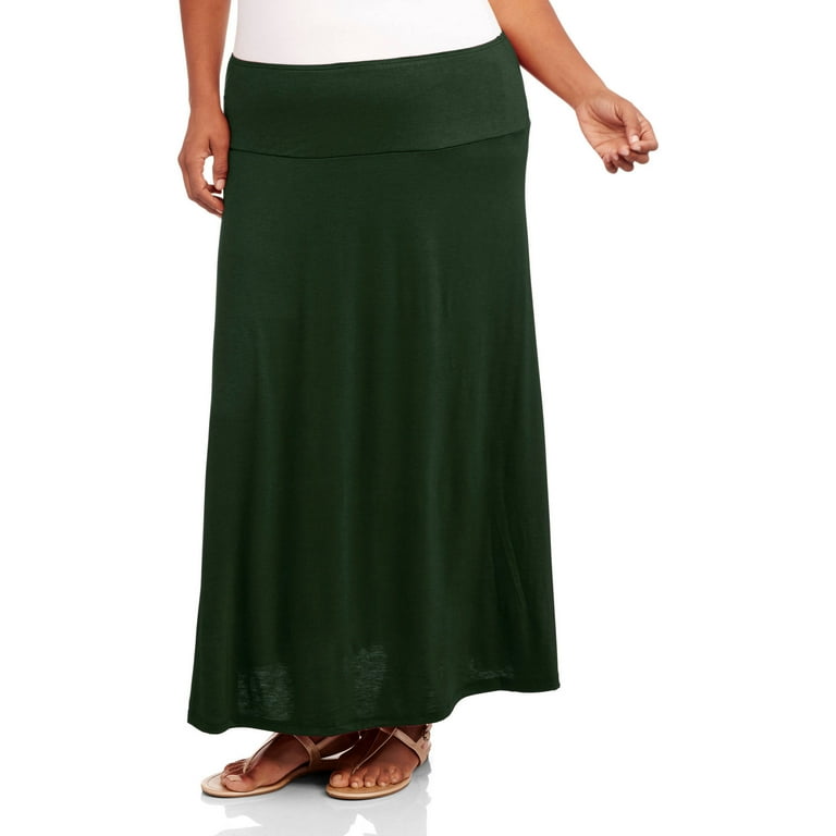 24 7 Comfort PlusWomen s Plus Size Maxi Skirt Walmart