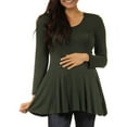 thumbnail image 1 of 24/7 Maternity Plus Women's Long-sleeve Scoop Neck Tunic Top, 1 of 4