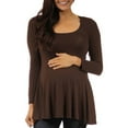 thumbnail image 1 of 24/7 Maternity Plus Women's Long-sleeve Scoop Neck Tunic Top, 1 of 4