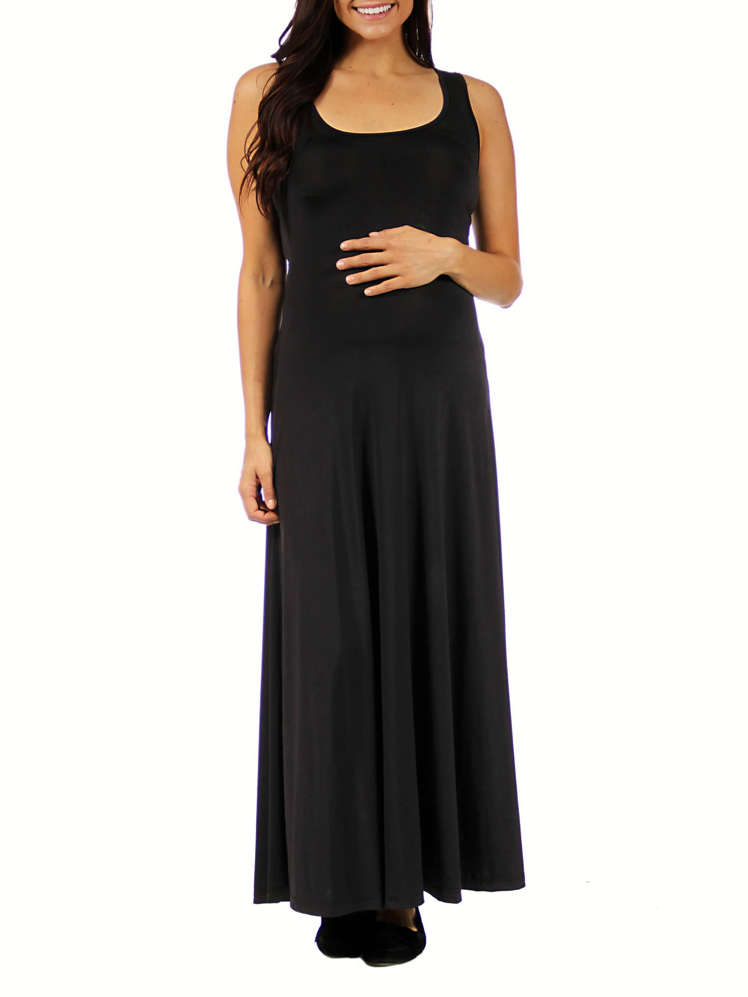 24/7 Maternity Women's Scoop-Neck Tank Maxi Dress