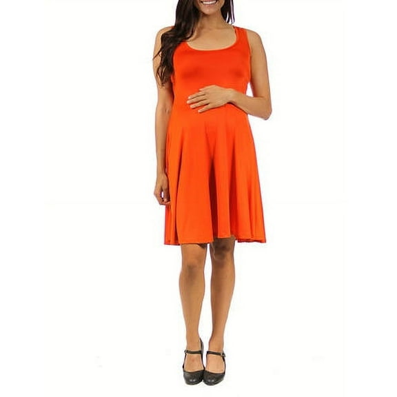 24/7 Maternity Women's Sleeveless Tank Knee-Length Dress