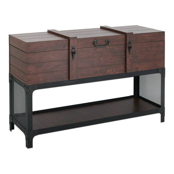 24/7 Shop At Home Alba Wood Lift Top Console Table in Vintage Walnut