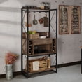 thumbnail image 1 of 24/7 Shop At Home Bagare Metal and Wood Baker's Rack, Reclaimed Oak, 1 of 12