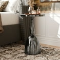 thumbnail image 1 of 24/7 Shop At Home Enric Modern Metal Accent Side Table with Round Tabletop, Living Room End Table, Black with Faux Marble, 1 of 10