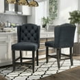 thumbnail image 1 of 24/7 Shop At Home Marsh Fabric Counter Stools, Set of 2, Gray, 1 of 6