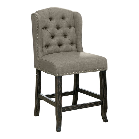 Marsh Fabric Counter Stools, Set of 2, Light Gray