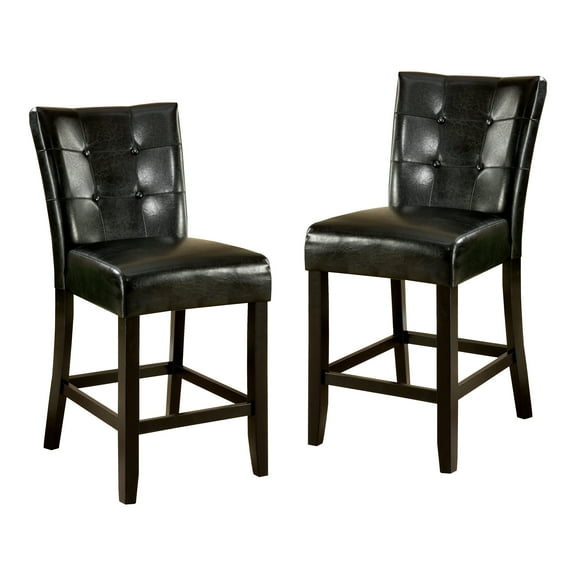 24/7 Shop At Home Potter Set of 2 Wood Counter Height Chair in Espresso