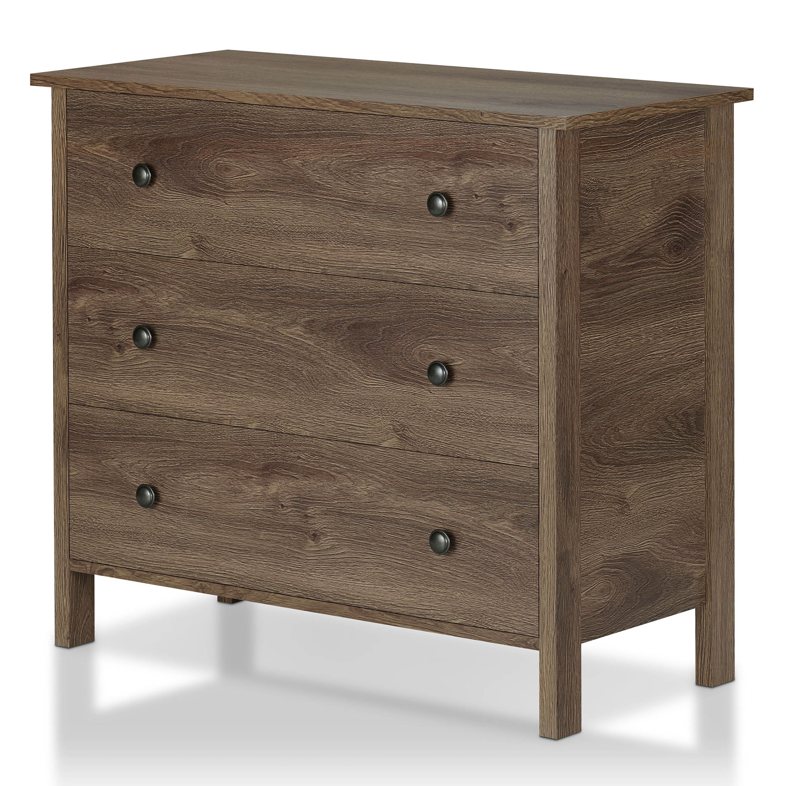 24/7 Shop At Home Rim Wood 3Drawer Chest for Bedroom, Distressed