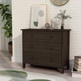 thumbnail image 1 of 24/7 Shop At Home Zed Transitional Wood Bedroom 3 Drawer Chest Dresser in Brown Wenge, 1 of 5